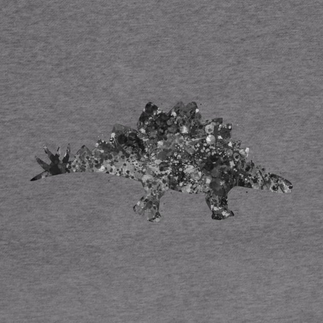 Stegosaurus dinosaur black and white by Yahya Art